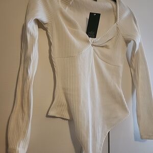 Wild Fable Cream Ribbed Bodysuit